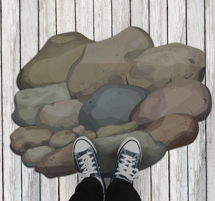 Rullestein illustrasjon Vinyl teppe steiner - Tenstickers