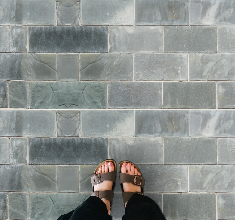 Rustikk mønster i mørk grå stein vinyl teppe hydraulisk - Tenstickers