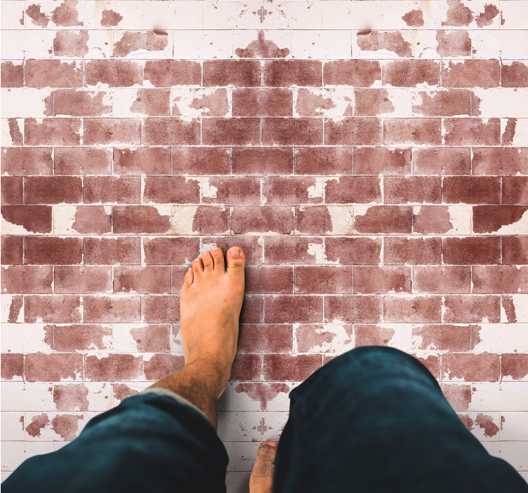 Rustikt mursteinsmotiv Vinyl teppe steiner - Tenstickers