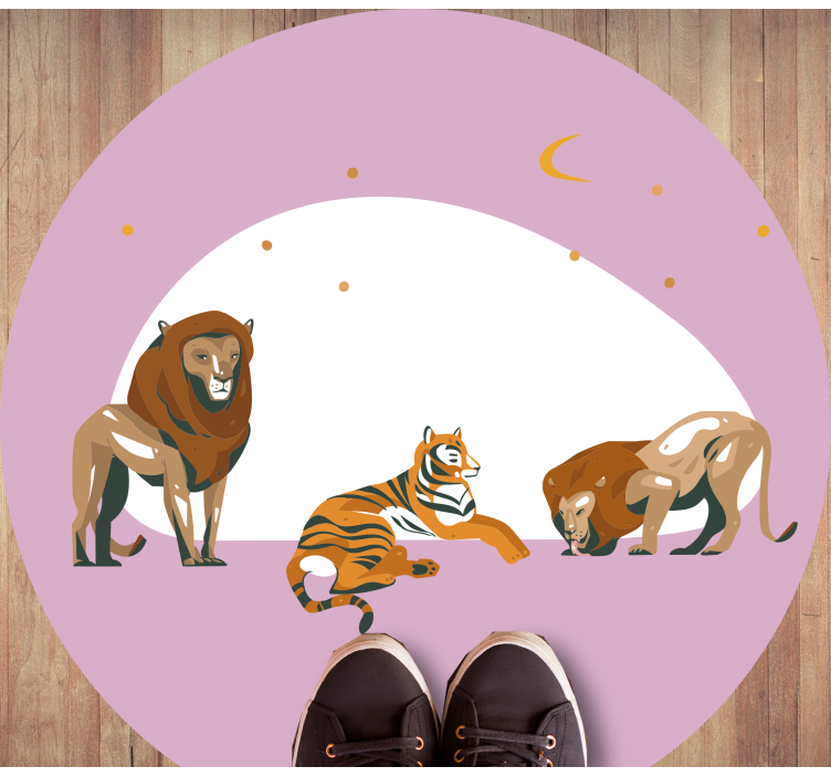 Safari ville dyr vinyl teppe dyr - Tenstickers