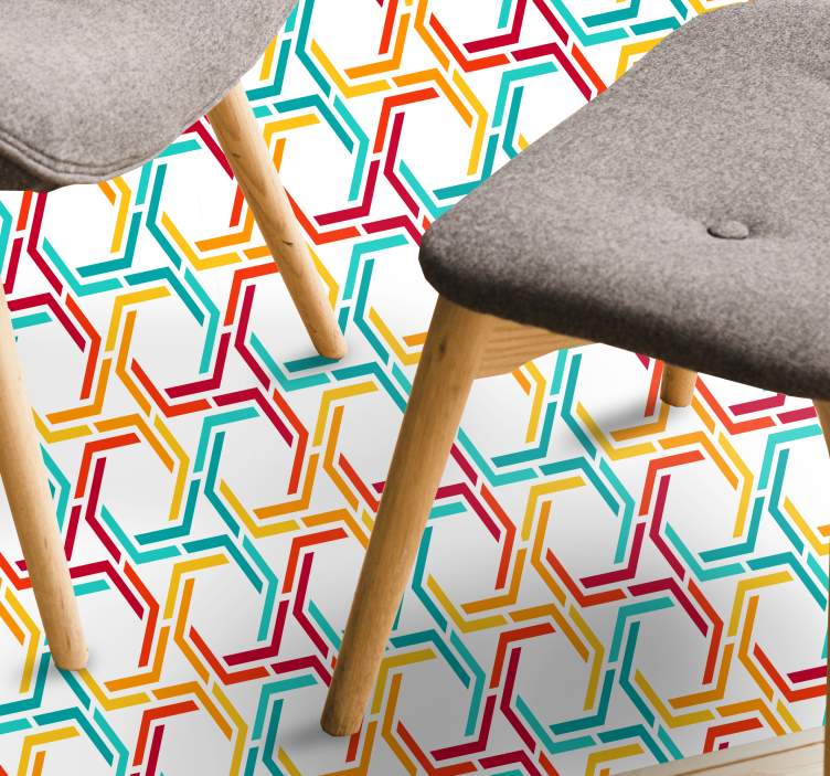Sammenlåsende mønster vinyl teppe geometrisk - Tenstickers
