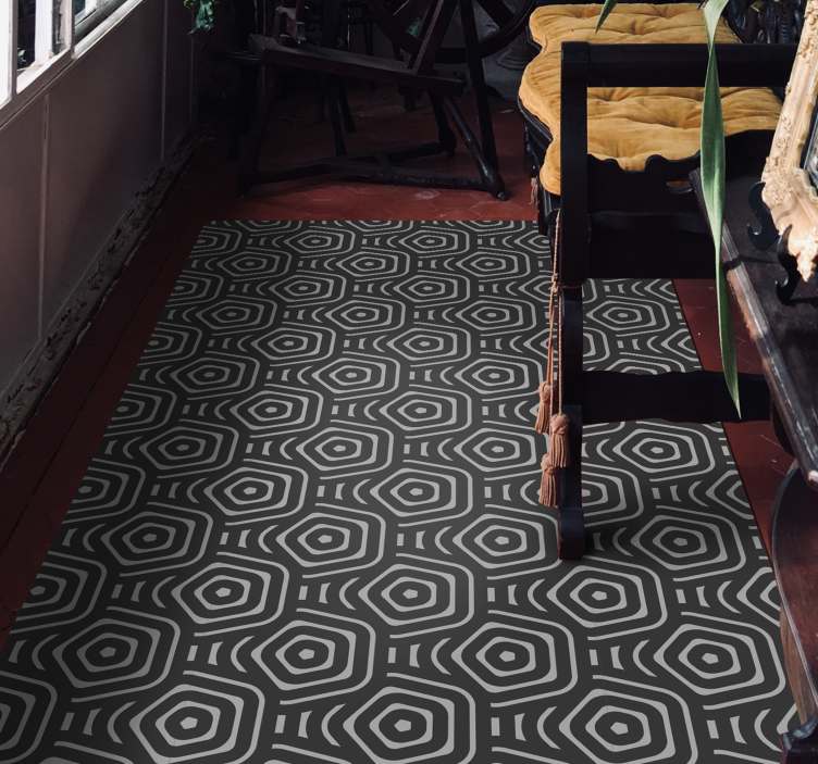 Sekskanter gråtoner geometriske tepper - Tenstickers