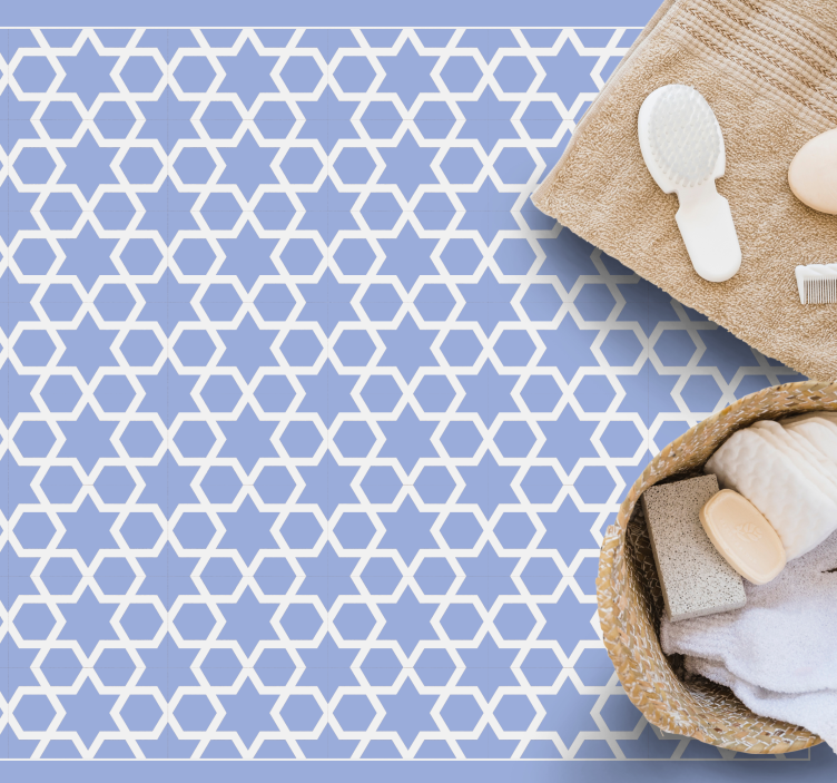 Sekskantet stjernemotiv vinyl teppe geometrisk - Tenstickers