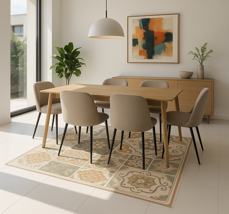 Sementfliser i forskjellige størrelser vinyl teppe stue - Tenstickers