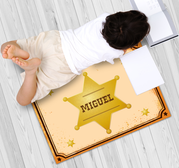 Lensmannsmerke med navn vinylteppe med navn - Tenstickers