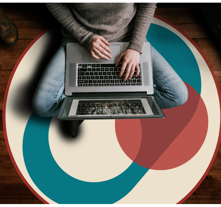 Sirkler i harmoni vinyl teppe moderne - Tenstickers