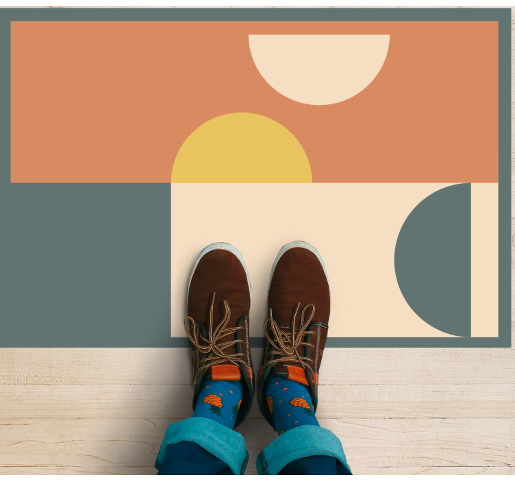 Sirkler og rektangler vinyl teppe moderne - Tenstickers