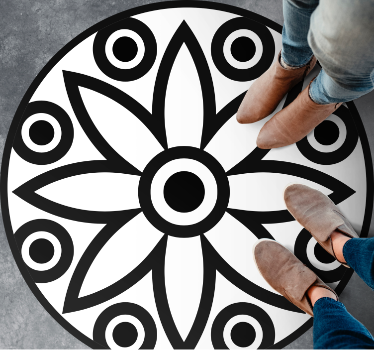 Sirkulær mandala design vinyl teppe geometrisk - Tenstickers