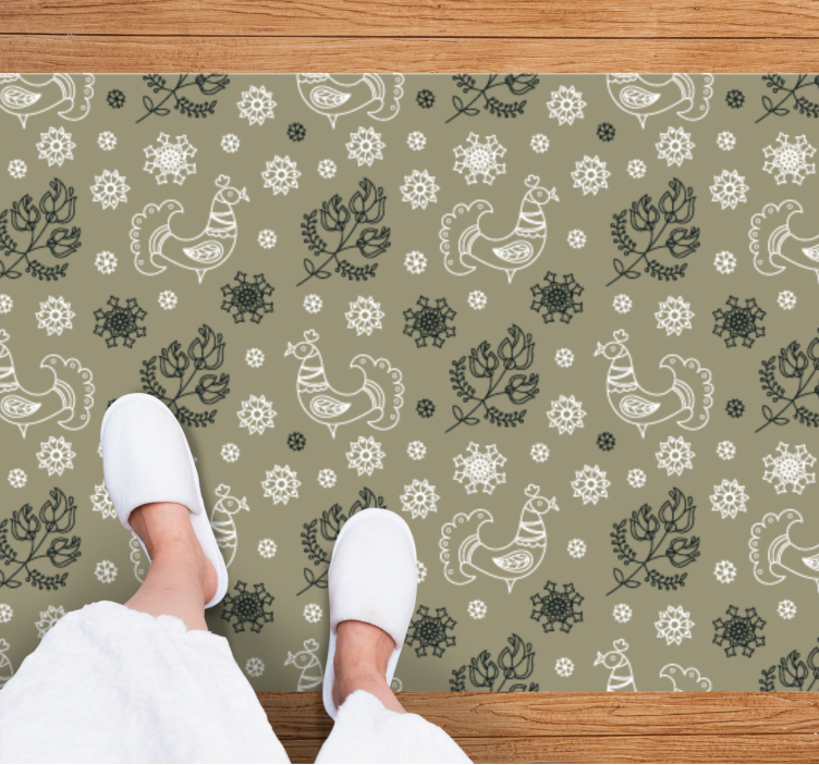 Sjarmerende dyremotiver vinyl teppe med navn - Tenstickers