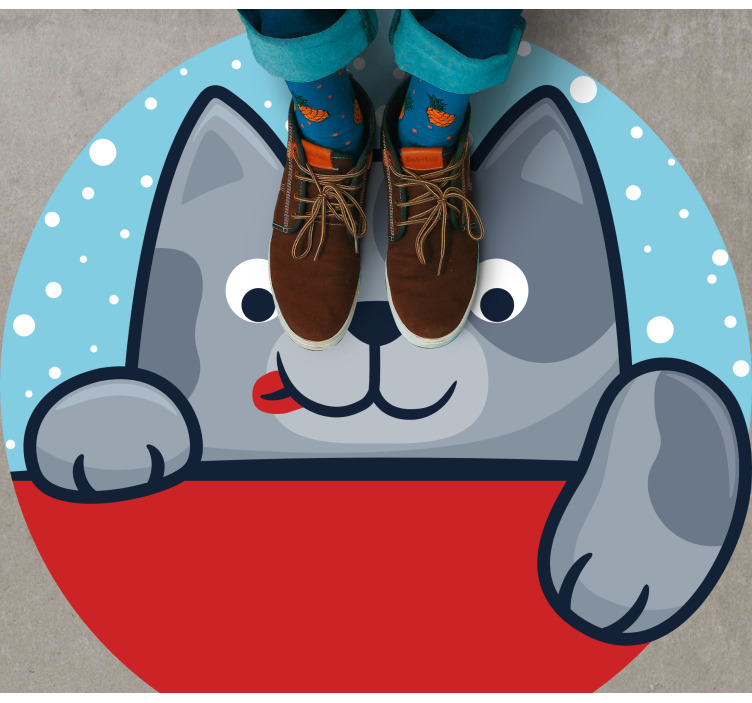 Sjarmerende kattillustrasjon vinyl teppe dyr - Tenstickers