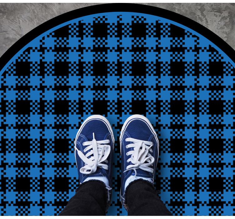 Sjekket sammensetning vinyl teppe rund - Tenstickers