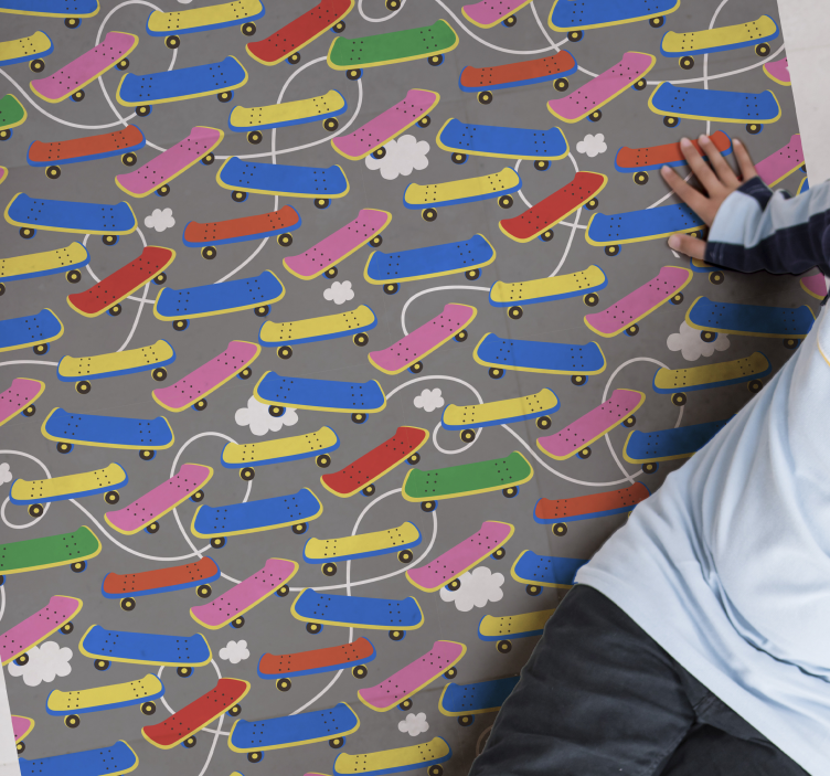 Skateboard mønster Vinyl teppe flere barn - Tenstickers