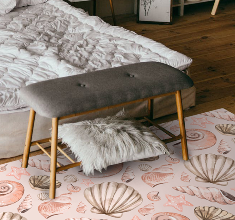 Skjell dyr vinyl teppe for soverom. - Tenstickers