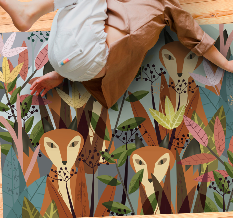 Skogfaunakunst dyr vinylteppe - Tenstickers
