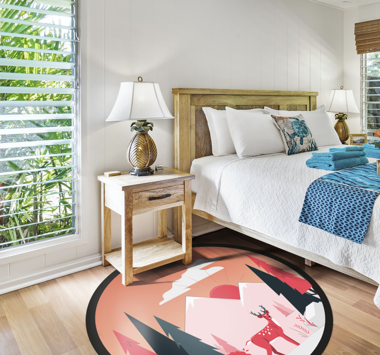 Skoglandskap sirkulært teppe - Tenstickers