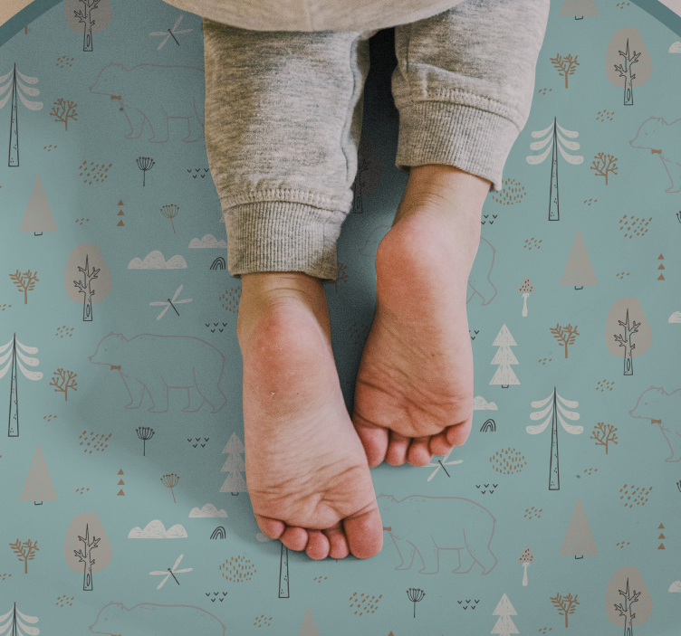 Skogsdyrscene vinyl teppe baby - Tenstickers