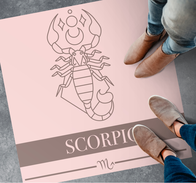 Skorpion rosa stjernetegn design vinyl teppe soverom - Tenstickers