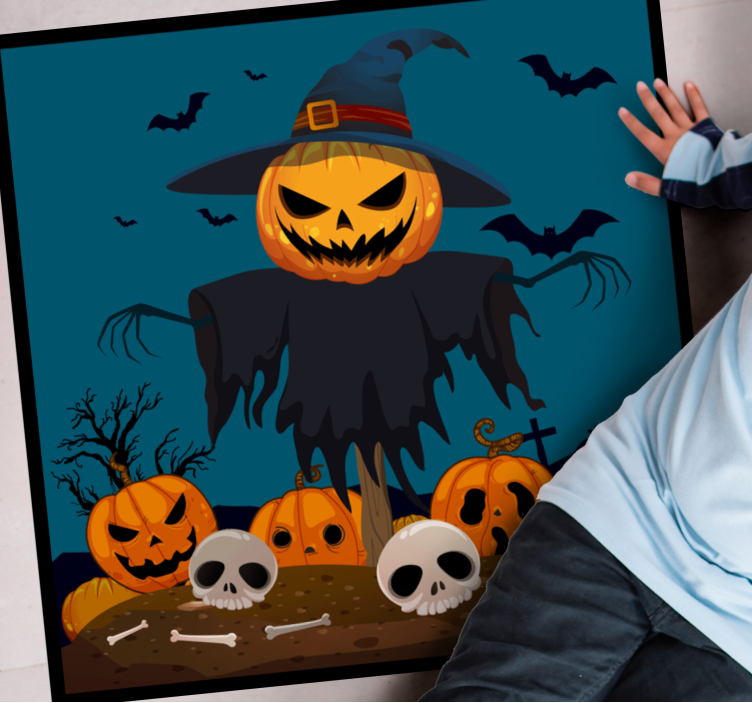 Skummelt fugleskremsel Halloween vinyl teppe - Tenstickers