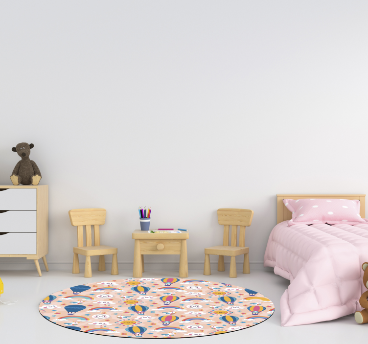 Fortryllende skyer og regnbuer babyer vinyl teppe - Tenstickers