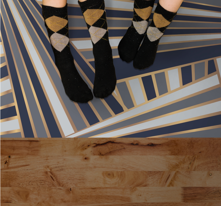 Slående grått motiv Vinyl teppe striper - Tenstickers