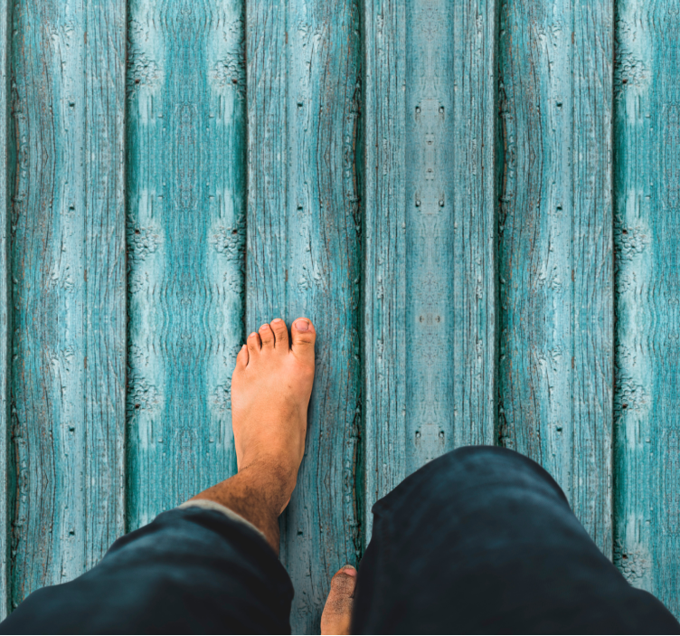 Slitt blått motiv vinyl teppe tre - Tenstickers