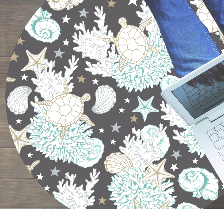 Små skilpadder mønster dyre vinyl teppe - Tenstickers