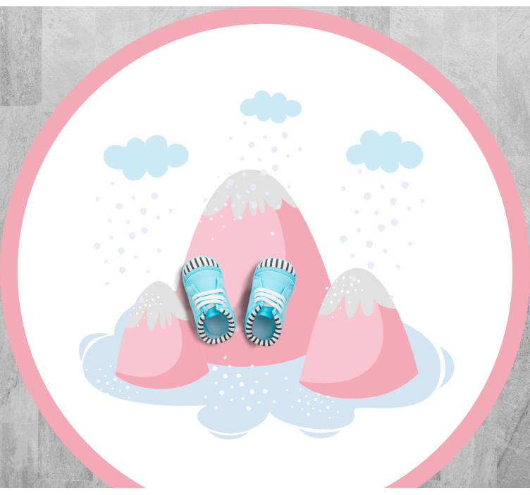 Snødekt fjellscene vinyl teppe spedbarn - Tenstickers