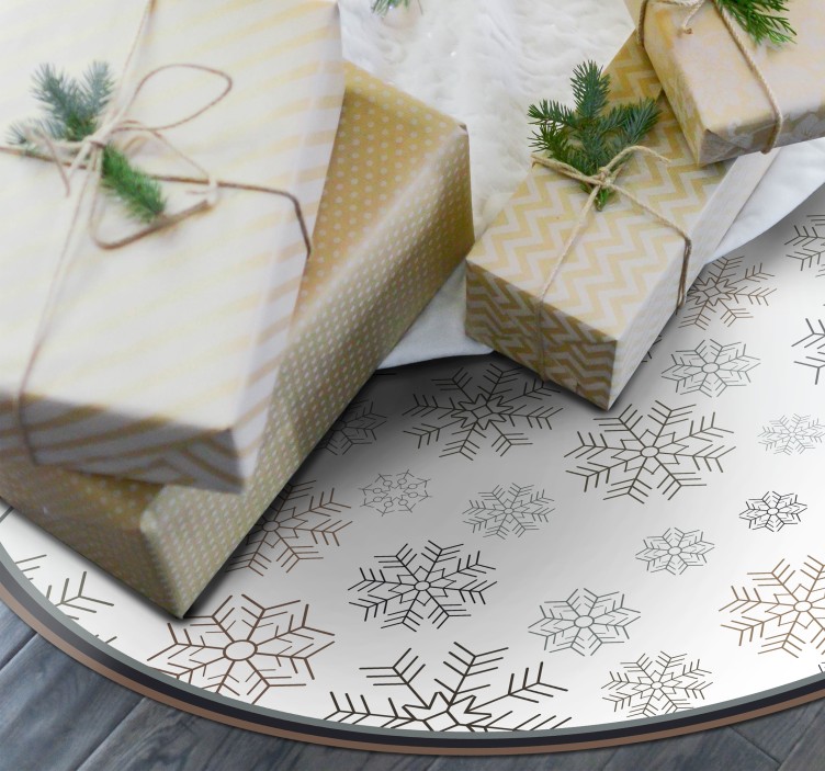 Snøfnugg sirkler vinyl stue teppe - Tenstickers