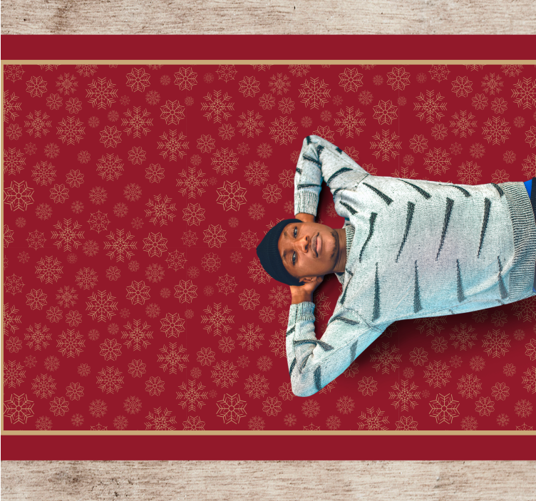 Snøfnuggdesign juledekor Jul vinyl teppe - Tenstickers