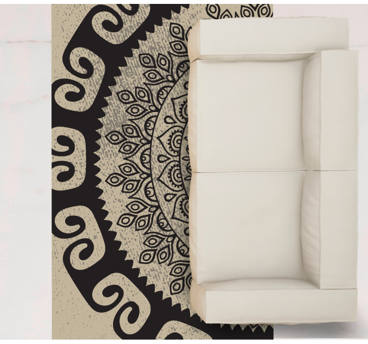Sofistikert motiv vinyl teppe mandala - Tenstickers