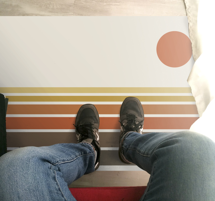 Solnedgangsstripemønster vinyl teppe soverom - Tenstickers
