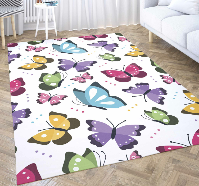 Butterfly animal vinyl teppe - Tenstickers