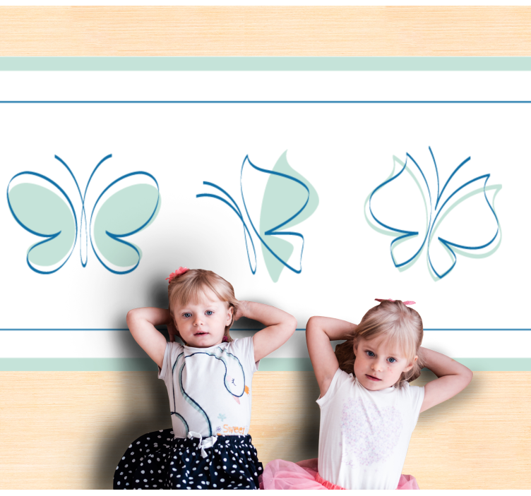 Sommerfugltriomotiv vinyl teppe dyr - Tenstickers