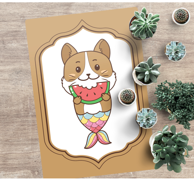 Søt havfruefigur vinyl teppe dyr - Tenstickers