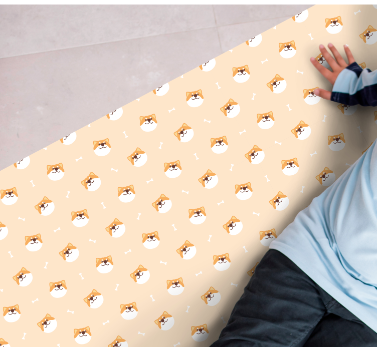 Søt, hund, ansikt, karikatur vinyl teppe dyr - Tenstickers