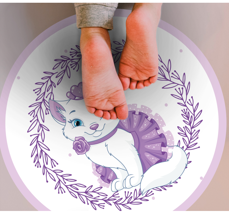 Lilla blomsterkattunge vinyl teppe baby - Tenstickers