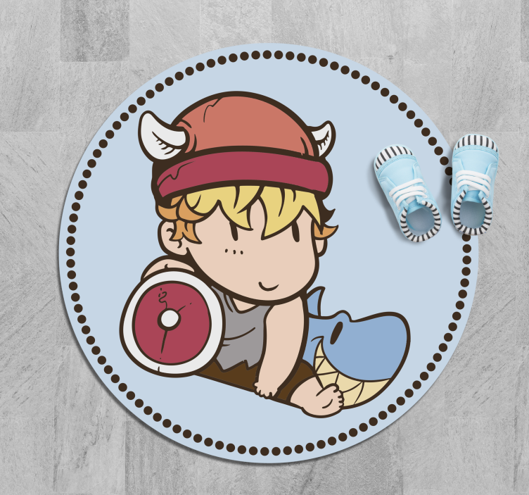 Søt baby viking med ror etnisk vinyl teppe - Tenstickers
