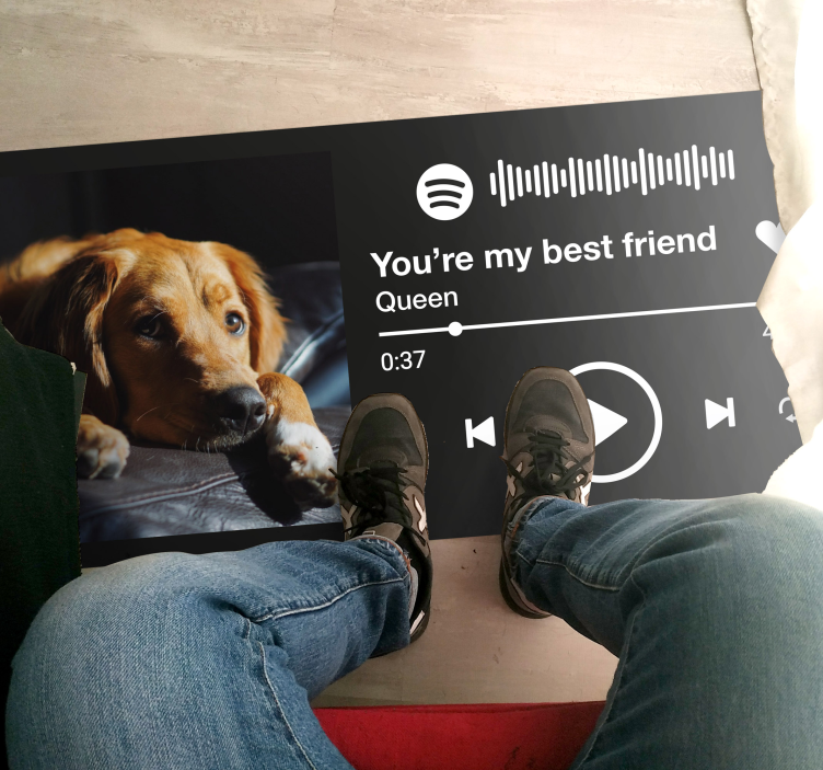 Spotify musikk med tekst og bilde tilpasse matte - Tenstickers