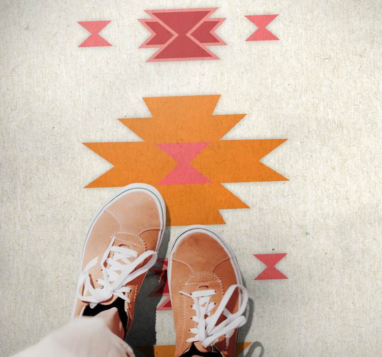 Enkelt tribal motiv vinyl teppe etnisk - Tenstickers