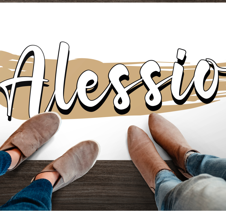 Stilig abstrakt design vinyl teppe med navn - Tenstickers