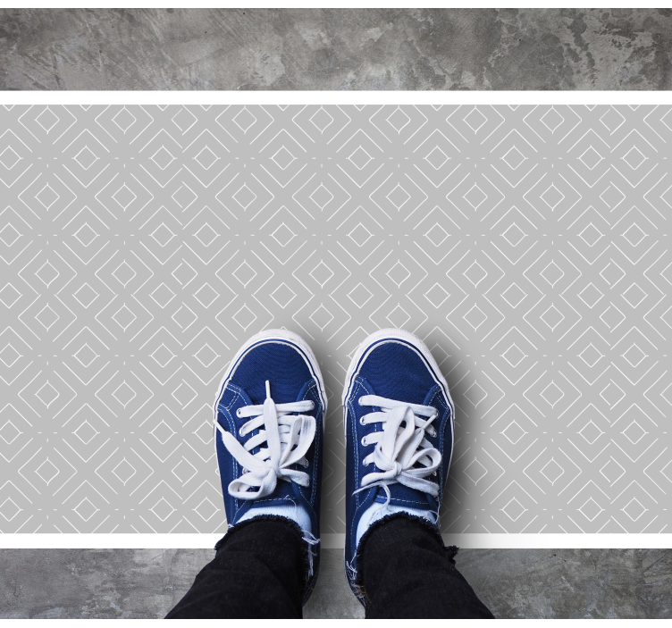 Grå stilige diamanter vinyl teppe soverom - Tenstickers