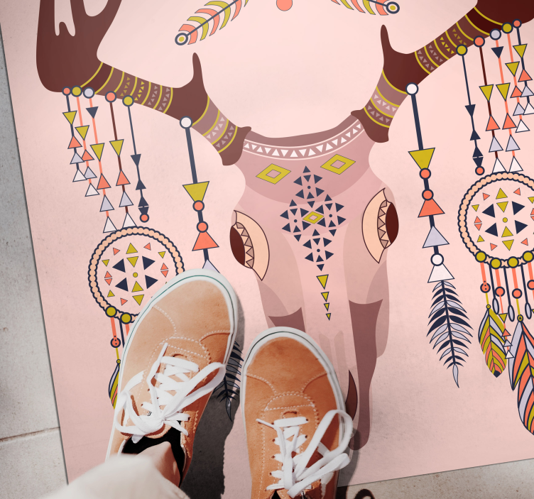 Stilig gevirmotiv vinyl teppe etnisk - Tenstickers