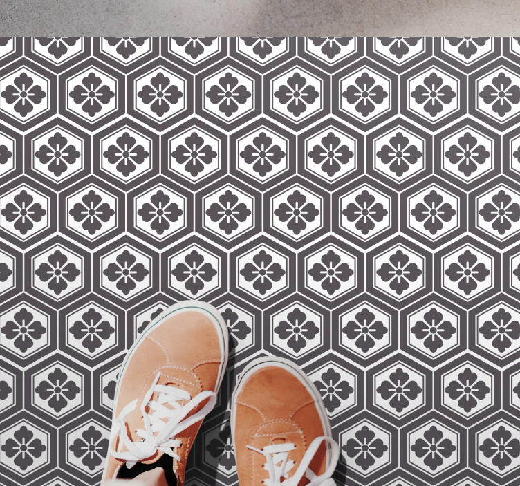 Stilig sekskantet mønster marmor vinylteppe - Tenstickers