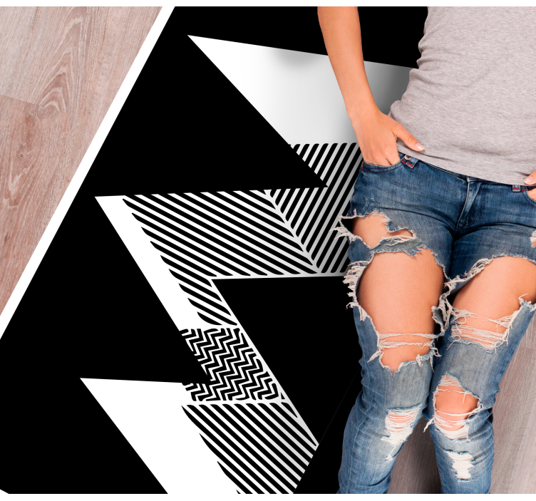 Stilig sikksakkmønster vinyl teppe geometrisk - Tenstickers