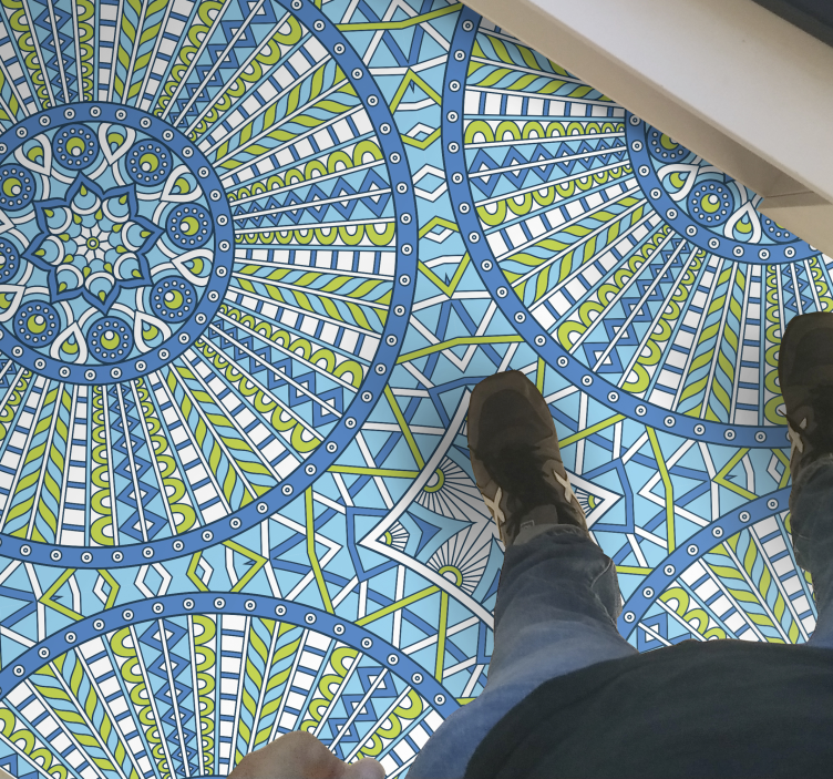 Stilige geometriske mønstre vinyl teppe mandala - Tenstickers