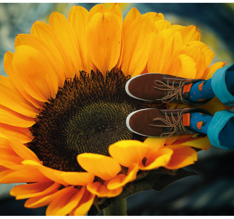 Store solsikker blomster vinyl teppe - Tenstickers