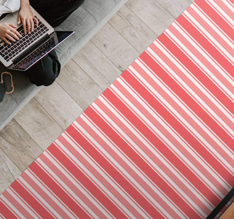 Stripet rosa harmoni Vinyl teppe striper - Tenstickers