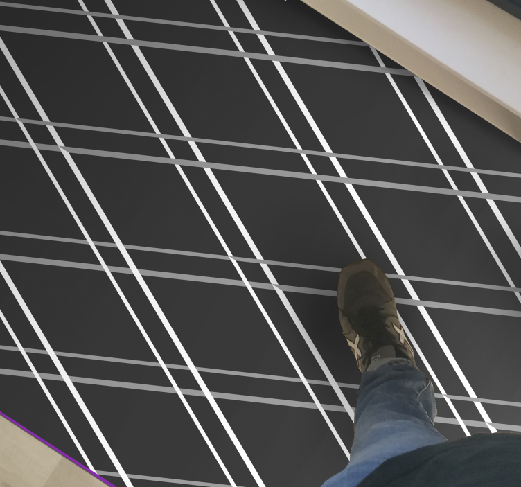 Geometriske vinyl tepper i svart diamantmønster - Tenstickers