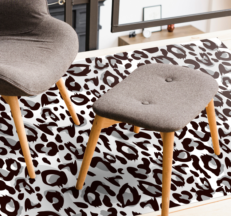 Svart leopard dyretrykk vinyl teppe - Tenstickers