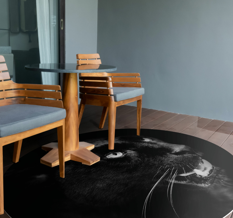 Svart panter portrett dyr vinylteppe - Tenstickers